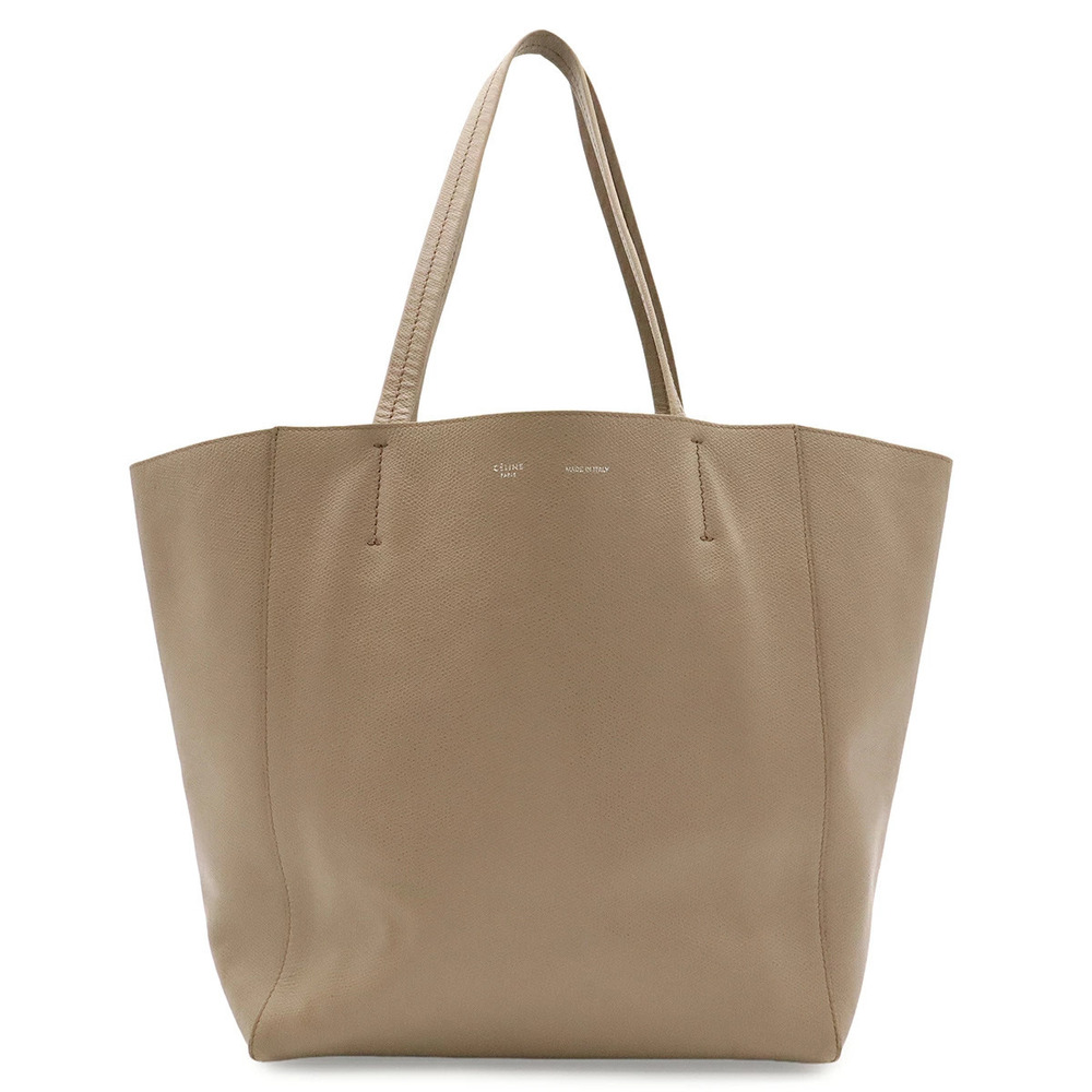 Celine Cabas Phantom Tote Bag Shoulder Hobo Leather Greige Gray